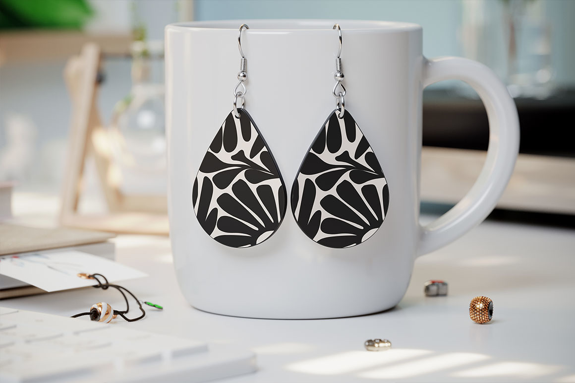 Teardrop Sublimation Earrings Mockup Teardrop Sublimation Earrings Mockup