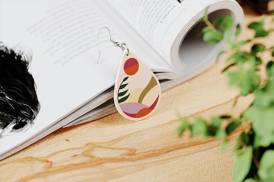 Teardrop Sublimation Earrings Mockup