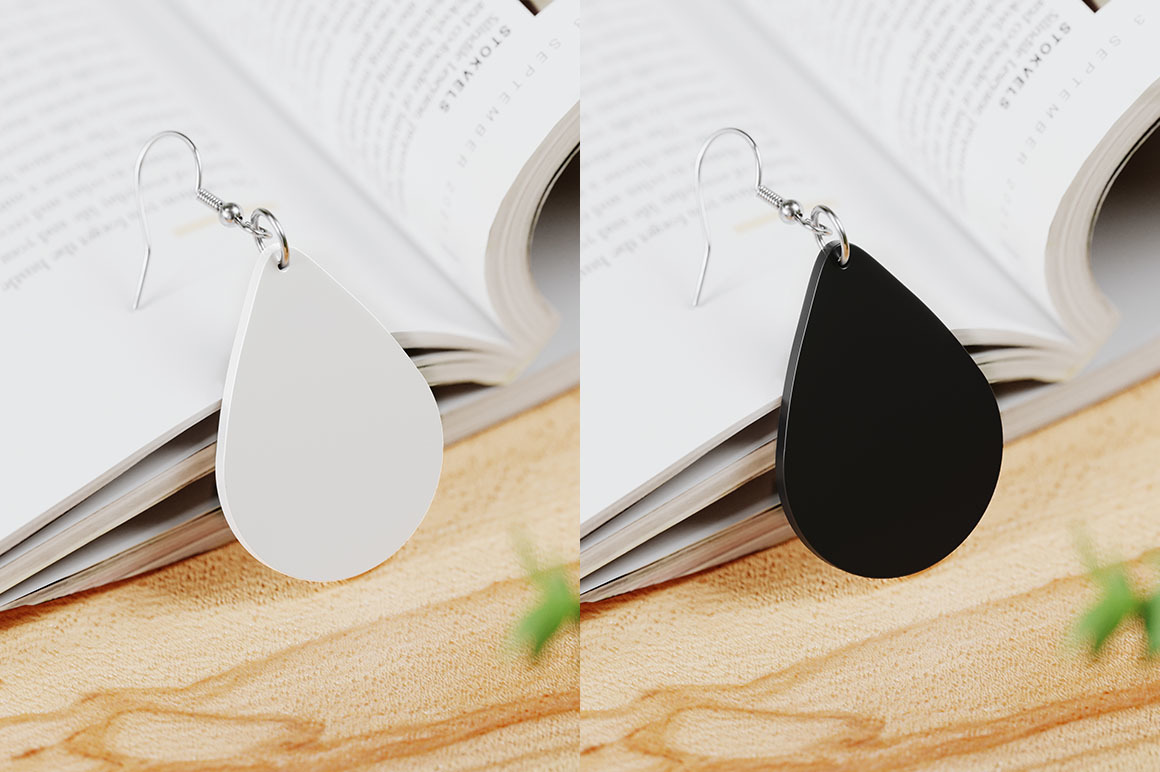 Teardrop Sublimation Earrings Mockup Teardrop Sublimation Earrings Mockup