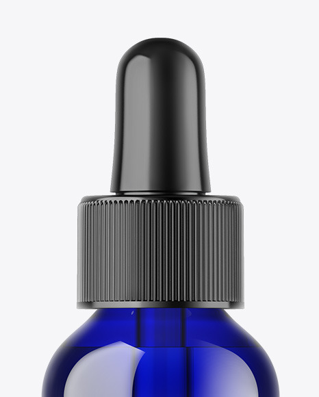 Blue Glass Dropper Bottle Mockup