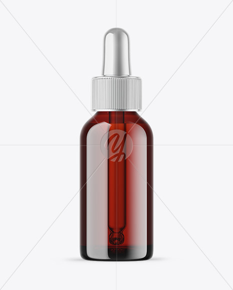 Dark Amber Glass Dropper Bottle Mockup