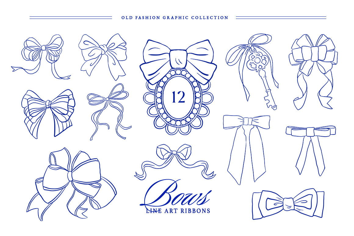 Barbara Vintage Line Art Set