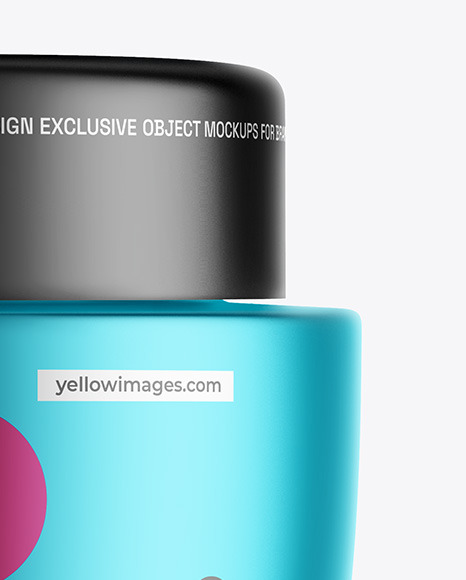 Matte Metallic Cosmetic Jar Mockup