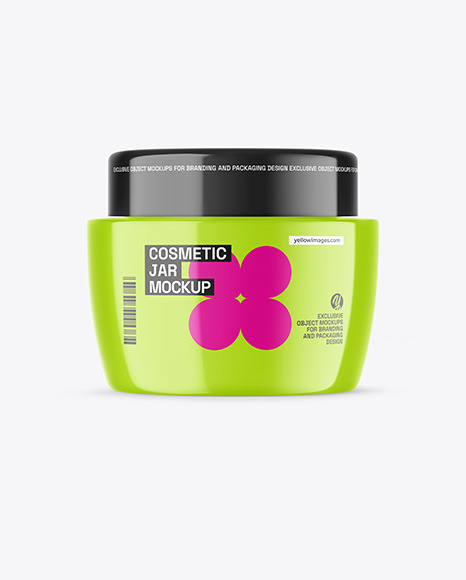 Glossy Cosmetic Jar Mockup