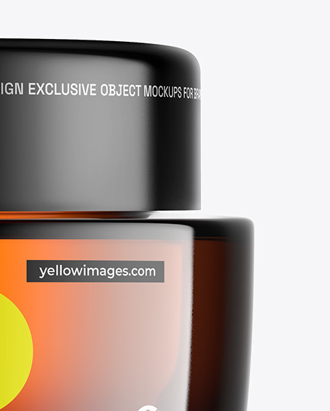 Amber Glass Cosmetic Jar Mockup Amber Glass Cosmetic Jar Mockup