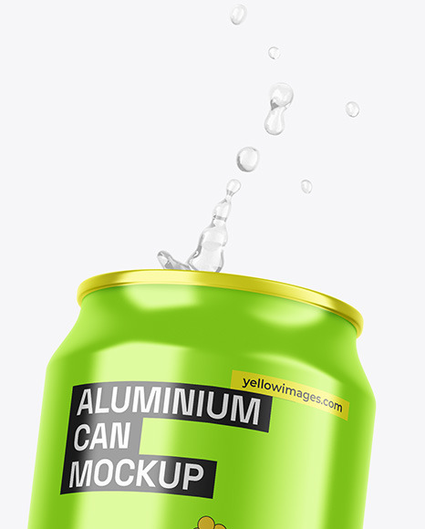 Glossy Metallic Can Mockup