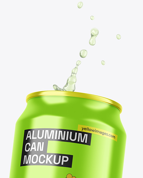 Glossy Metallic Can Mockup