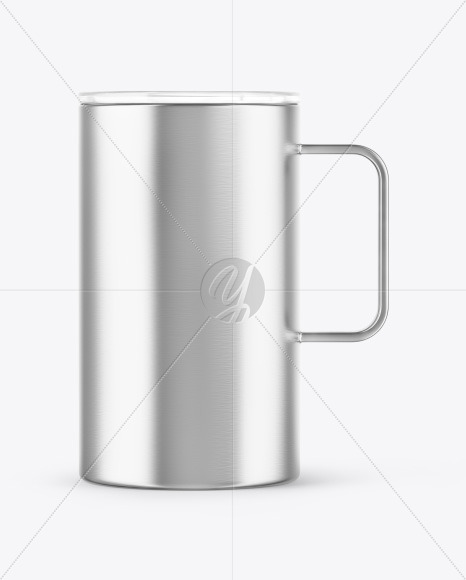 Metallic Cup With Lid Mockup