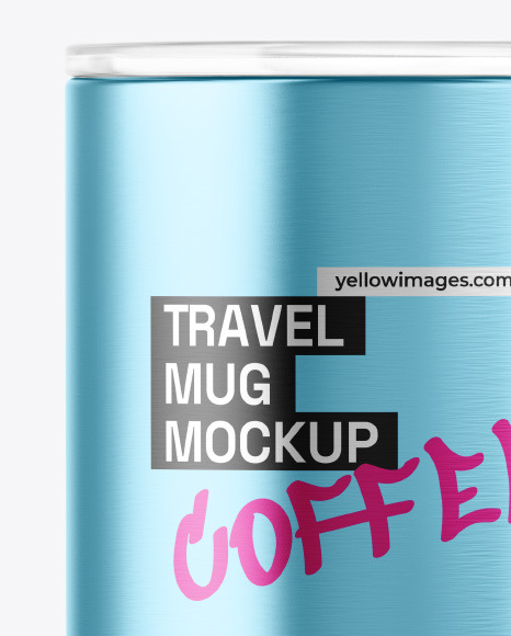 Metallic Cup With Lid Mockup