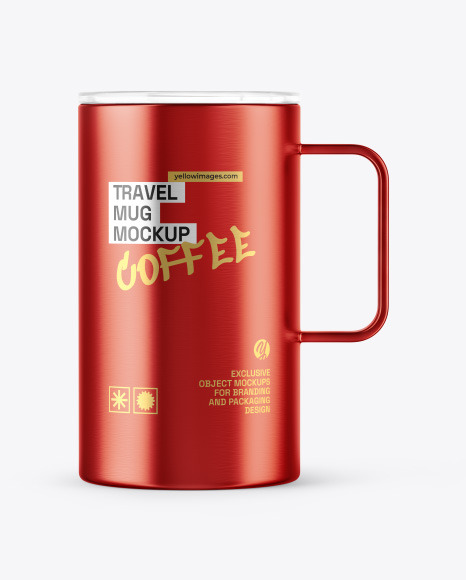 Metallic Cup With Lid Mockup