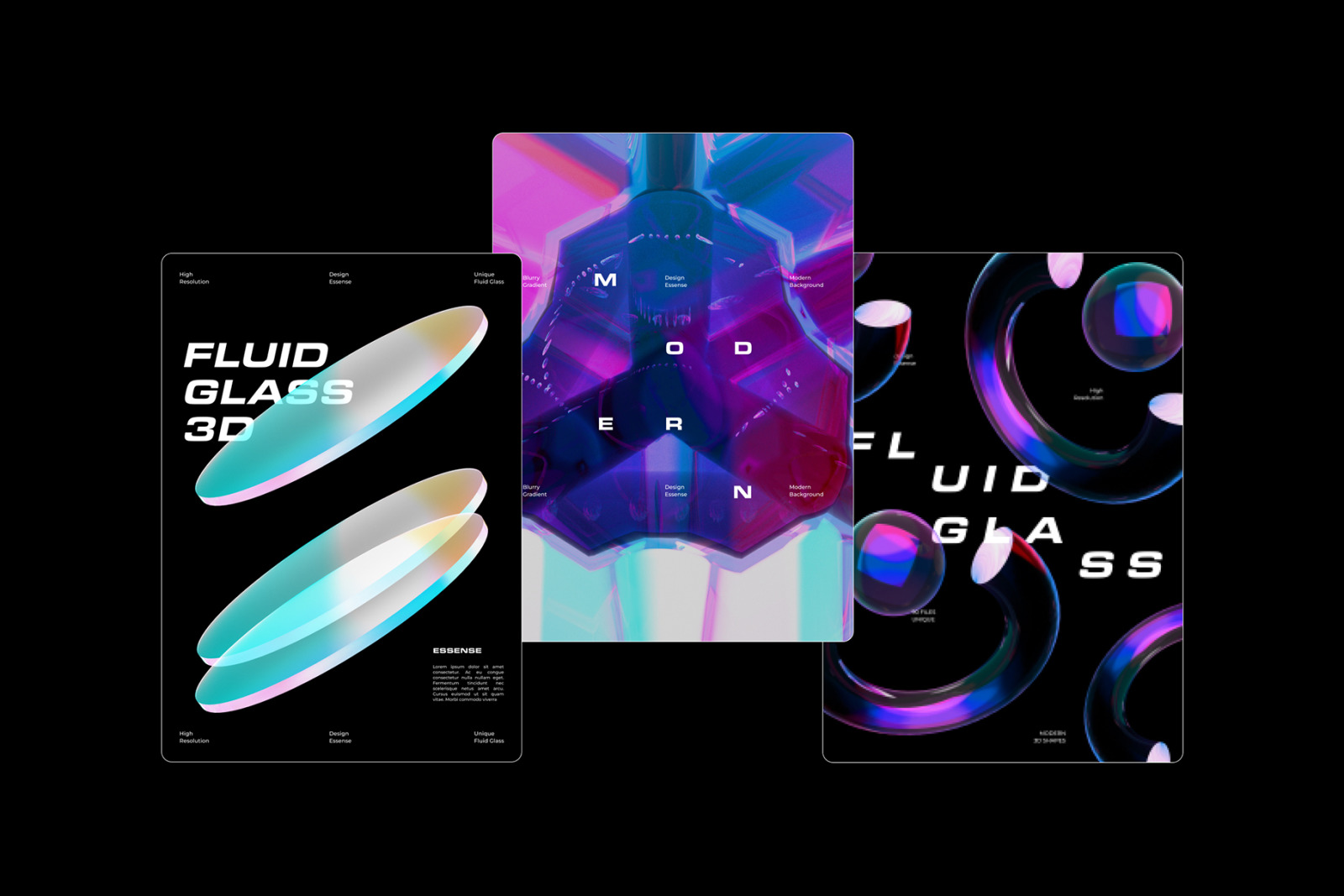 Fluid Glass 3D Shapes Fluid Glass 3D Shapes