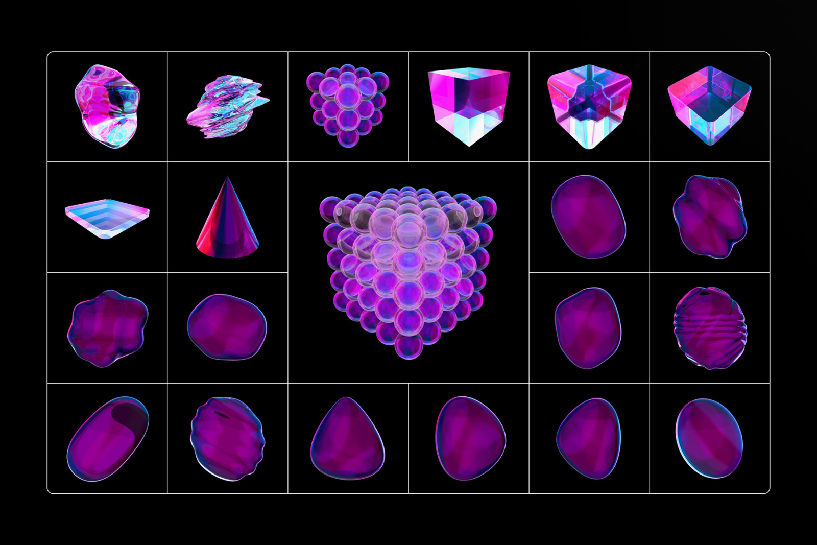 Fluid Glass 3D Shapes Fluid Glass 3D Shapes
