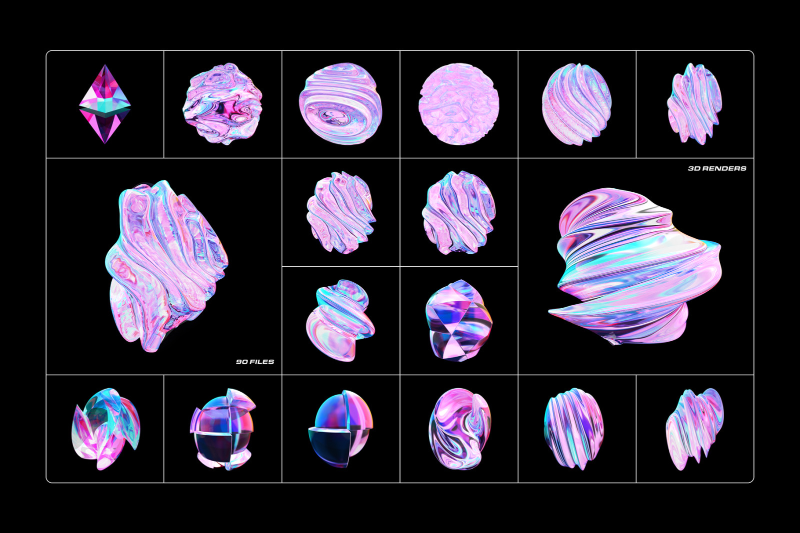 Fluid Glass 3D Shapes Fluid Glass 3D Shapes