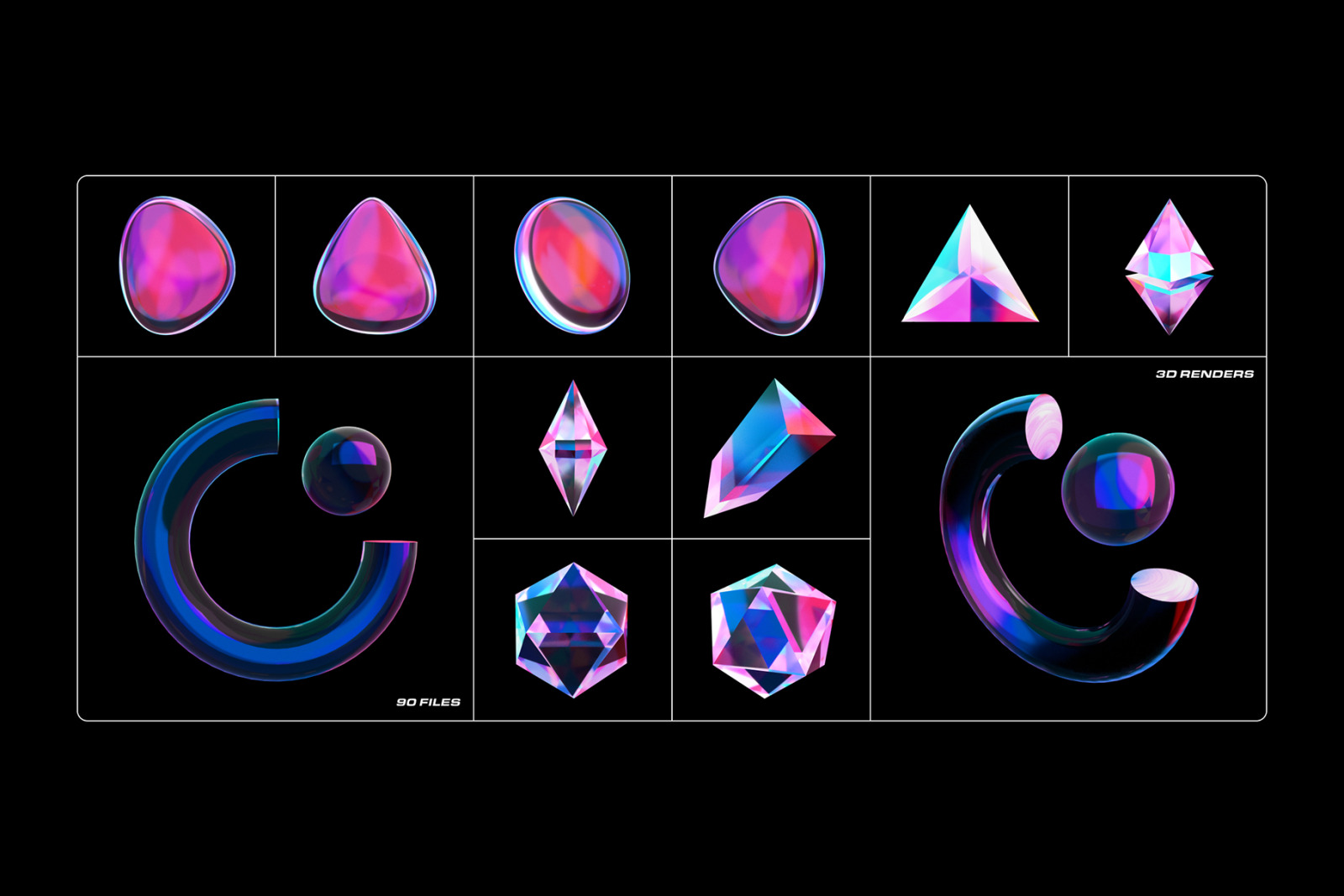 Fluid Glass 3D Shapes Fluid Glass 3D Shapes