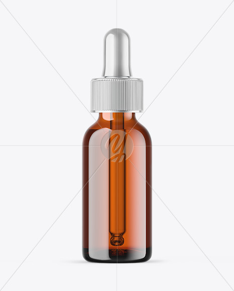 Amber Glass Dropper Bottle Mockup