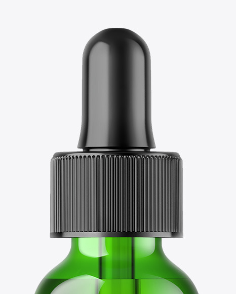 Green Glass Dropper Bottle Mockup