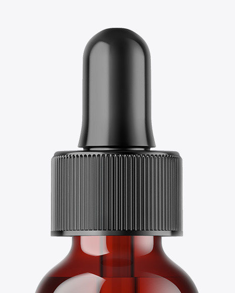 Dark Amber Glass Dropper Bottle Mockup