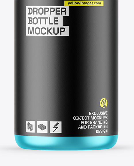 Matte Metallic Dropper Bottle Mockup