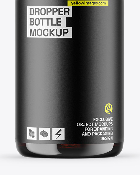 Amber Glass Dropper Bottle Mockup