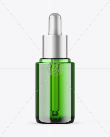 Green Glass Dropper Bottle Mockup