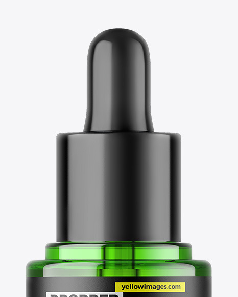 Green Glass Dropper Bottle Mockup