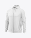 Men's Full-Zip Hoodie Mockup - Half Side View