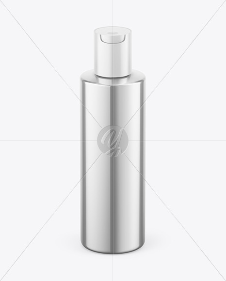 Glossy Metallic Cosmetic Bottle Mockup