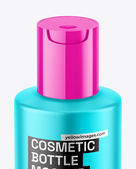 Matte Metallic Cosmetic Bottle Mockup