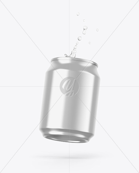 Glossy Metallic Can Mockup