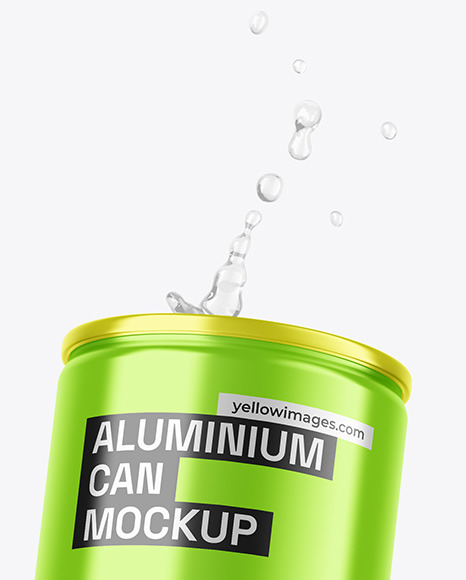 Glossy Metallic Can Mockup