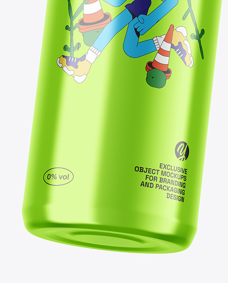 Glossy Metallic Can Mockup