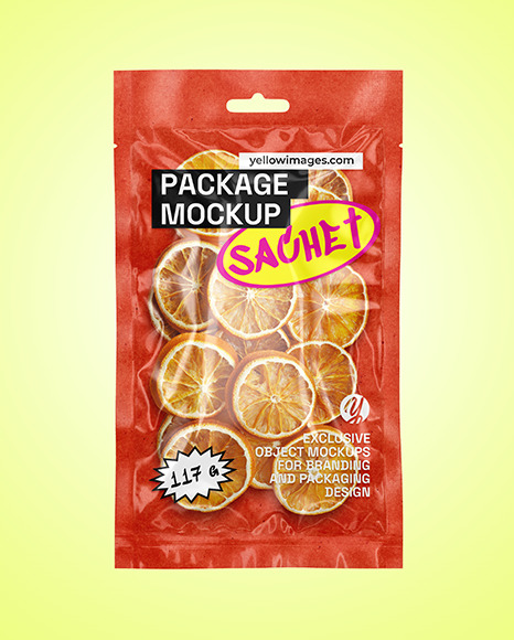 Kraft Package with Dried Orange Mockup