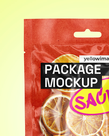 Kraft Package with Dried Orange Mockup