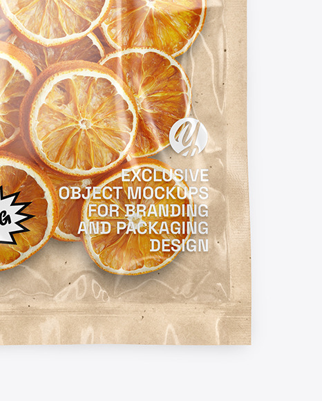 Kraft Package with Dried Orange Mockup