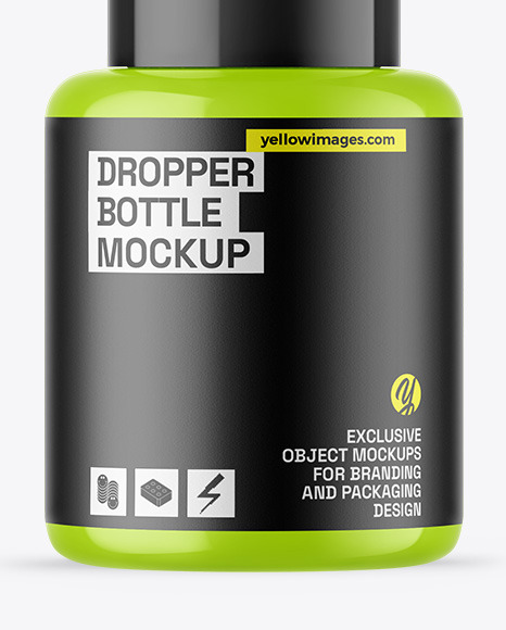 Glossy Dropper Bottle Mockup