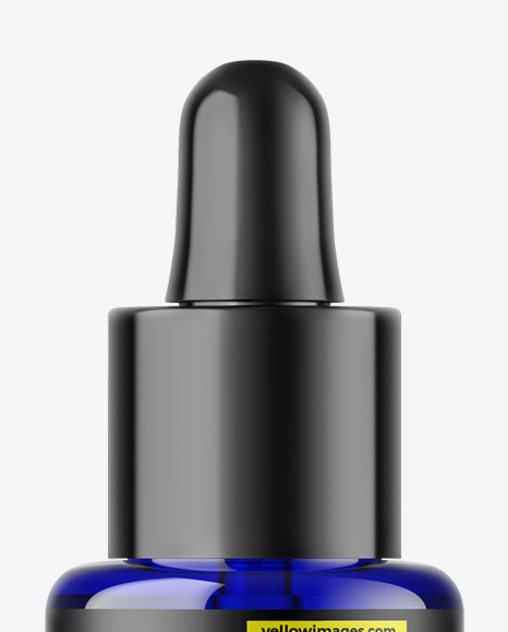 Blue Glass Dropper Bottle Mockup