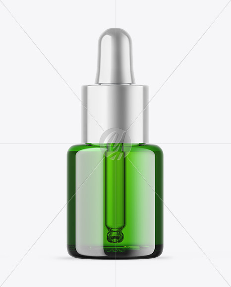 Green Glass Dropper Bottle Mockup