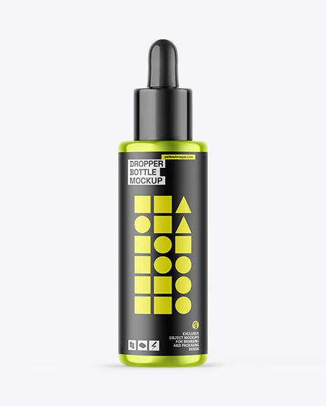 Metallic Dropper Bottle Mockup - White dropper bottle mockup