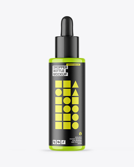 Glossy Dropper Bottle Mockup - White dropper bottle mockup