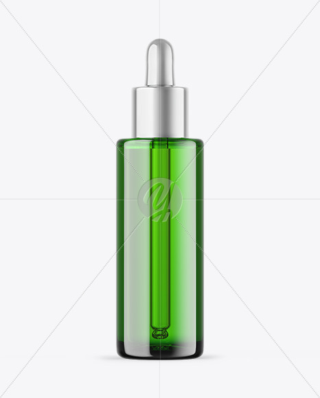 Green Glass Dropper Bottle Mockup