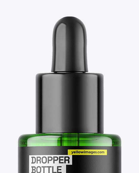 Green Glass Dropper Bottle Mockup