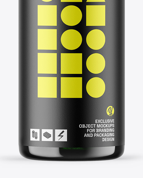 Green Glass Dropper Bottle Mockup