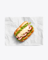 Paper Wrapper With Sandwich Mockup