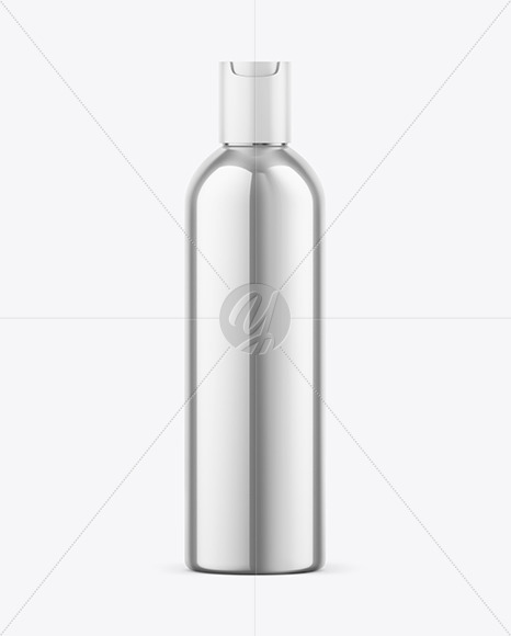 Glossy Metallic Cosmetic Bottle Mockup