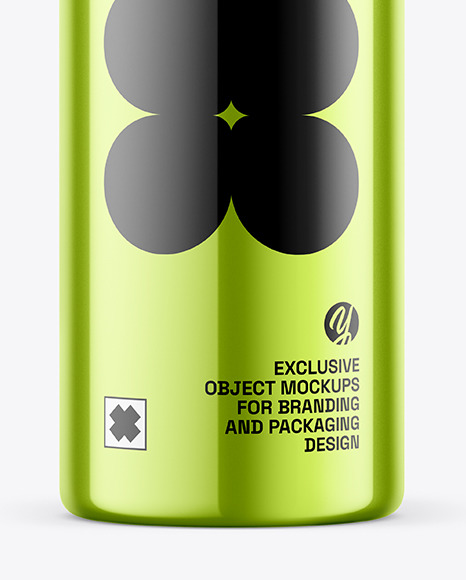 Glossy Metallic Cosmetic Bottle Mockup