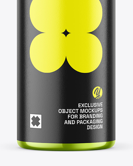 Glossy Metallic Cosmetic Bottle Mockup