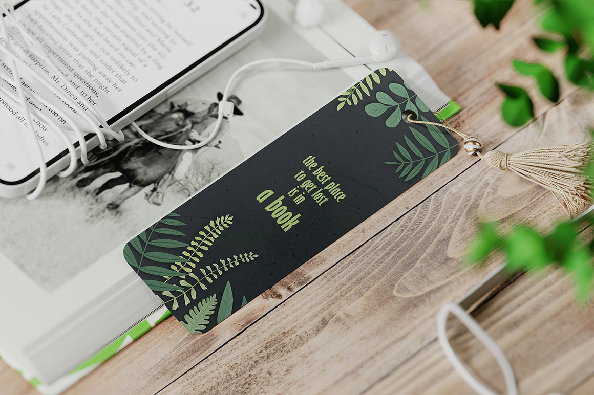 Bookmark with Tassel Mockup