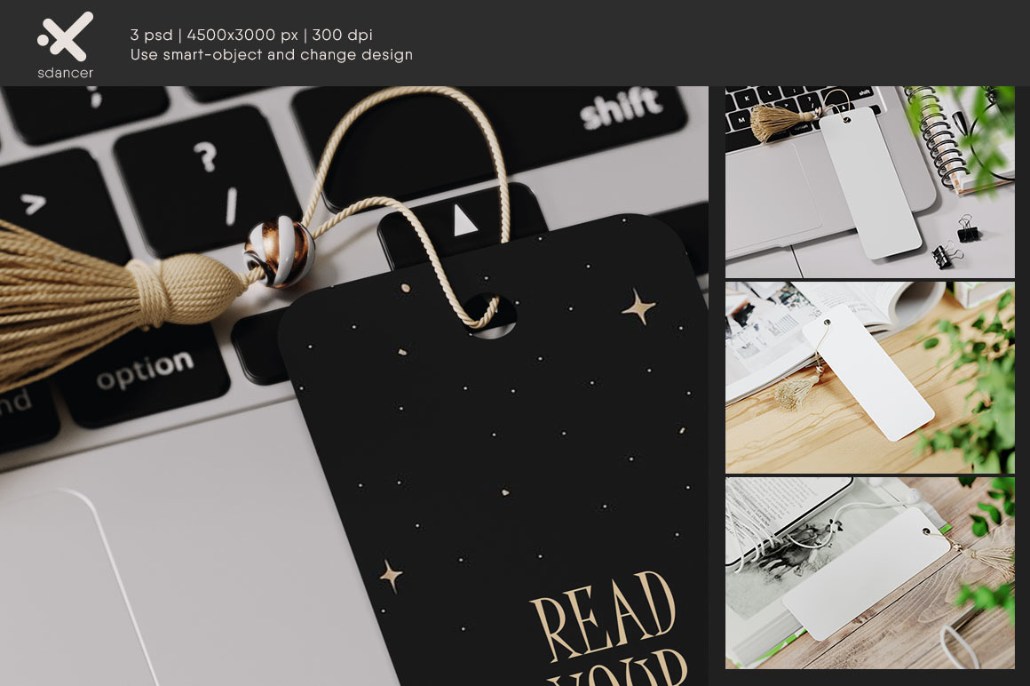 Bookmark with Tassel Mockup