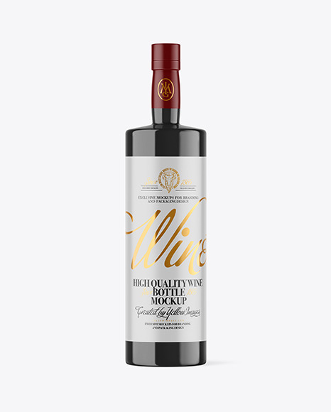 Glossy Ceramic Wine Bottle Mockup