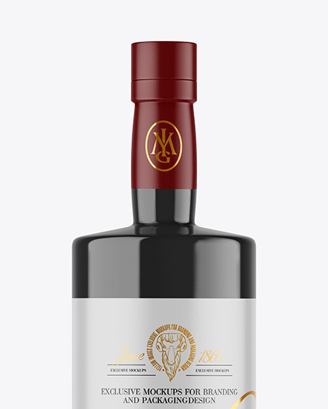 Glossy Ceramic Wine Bottle Mockup